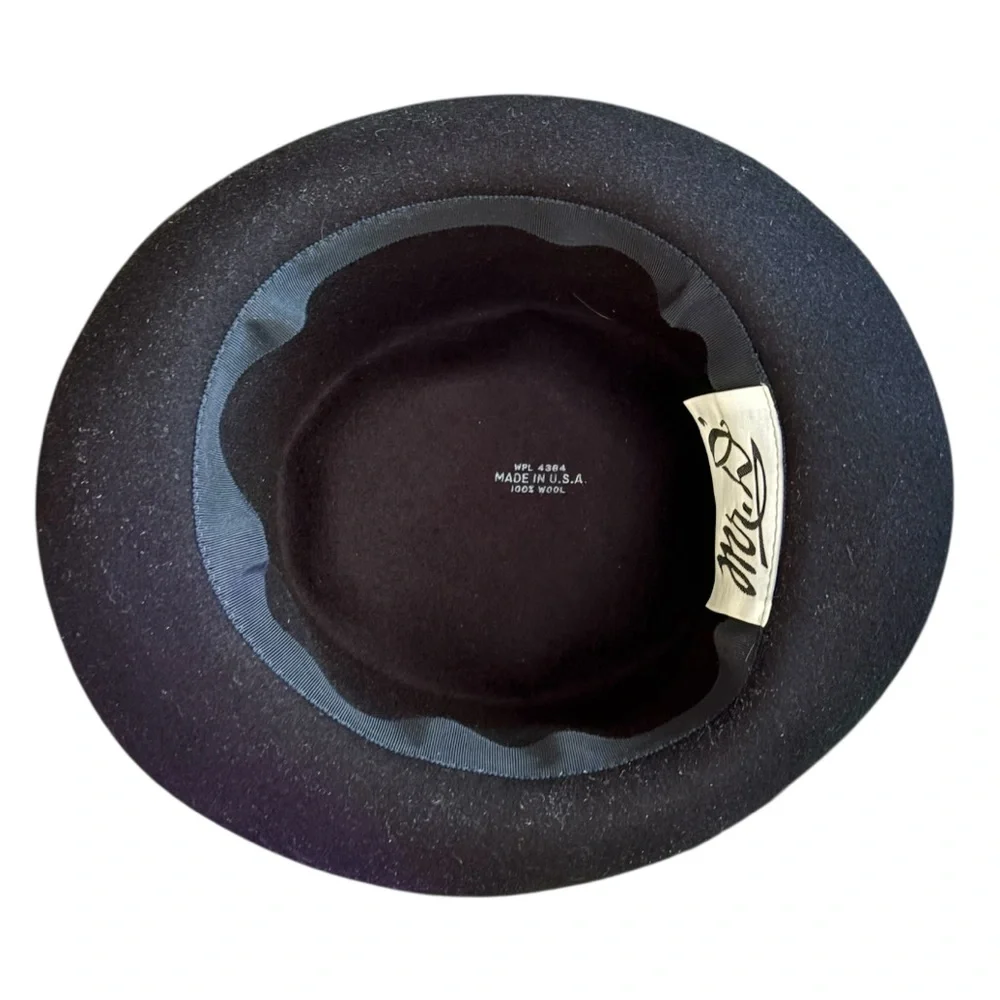 Mr. D vintage Stylish Black and Gray Hat with Feather Accent
